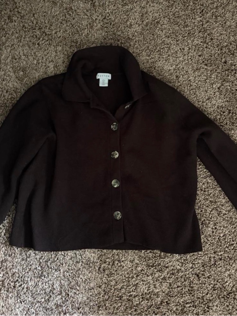 Hayden Black Button-Front Knit Jacket